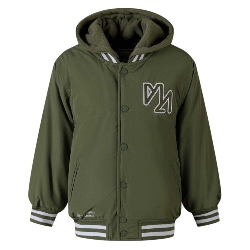 Minoti Boys Embroidered Baseball Varsity Jacket / Khaki